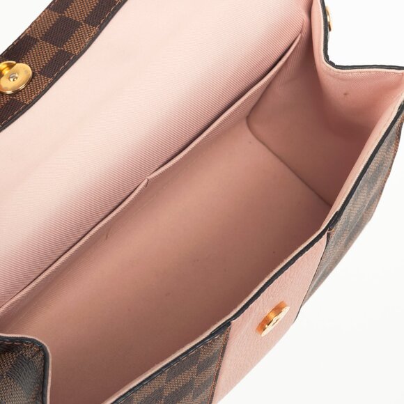 Louis Vuitton Bond Street BB Damier Ebene Canvas & Magnolia Leather Handbag - Picture 14 of 15